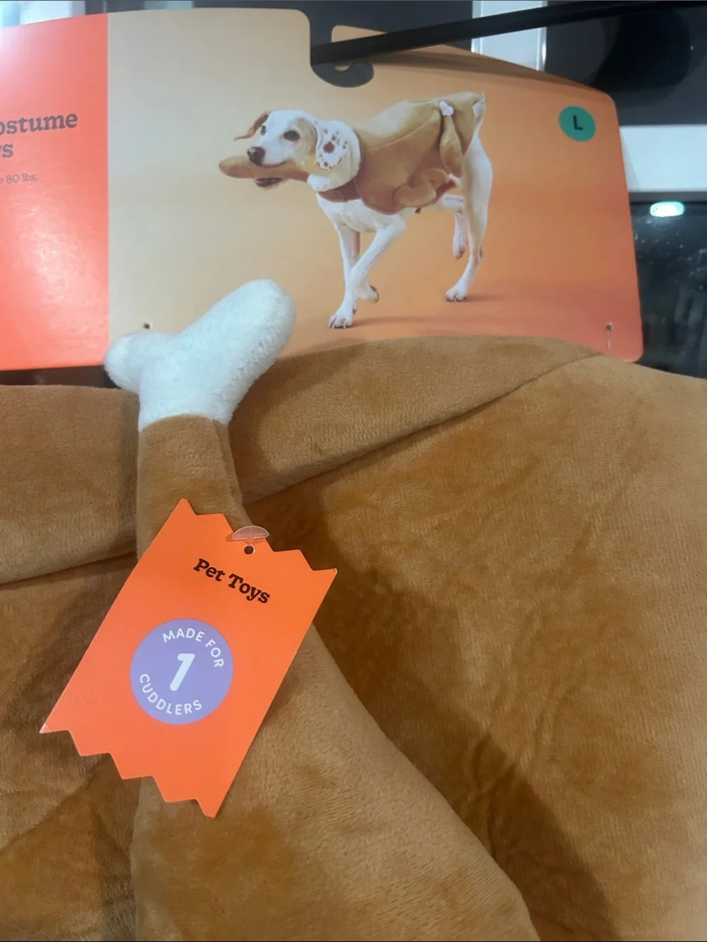 Boots & Barkley Plush Turkey Drumstick Dog Costume in Brown